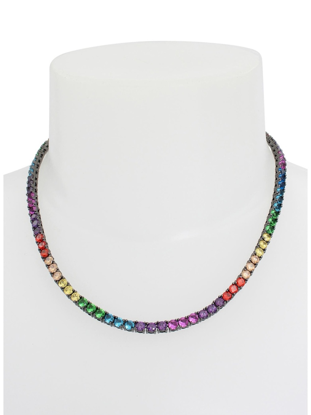 Kurt Geiger Silverstone Plate Zirconia Tennis Necklace - Picture 5 of 11